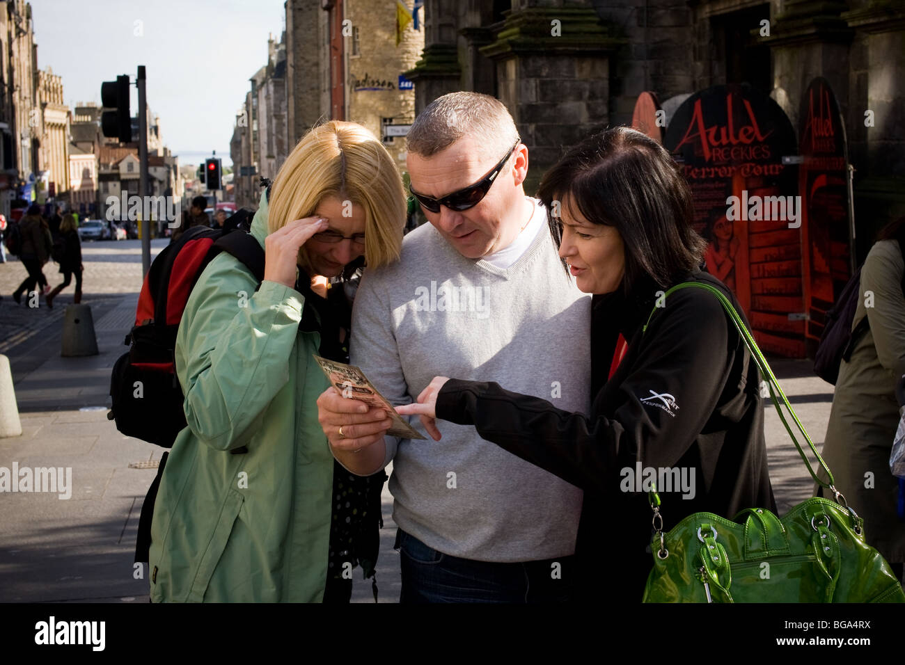 Tourists in Edinburgh, West Loathian, Scotland Stock Photo