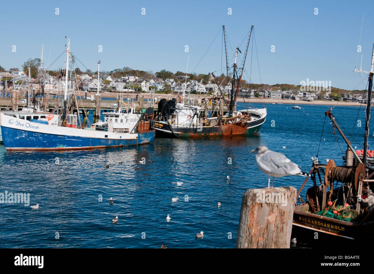 Provincetown Harbour,Fishing Boats,Pilgrims Monument,Views of Town