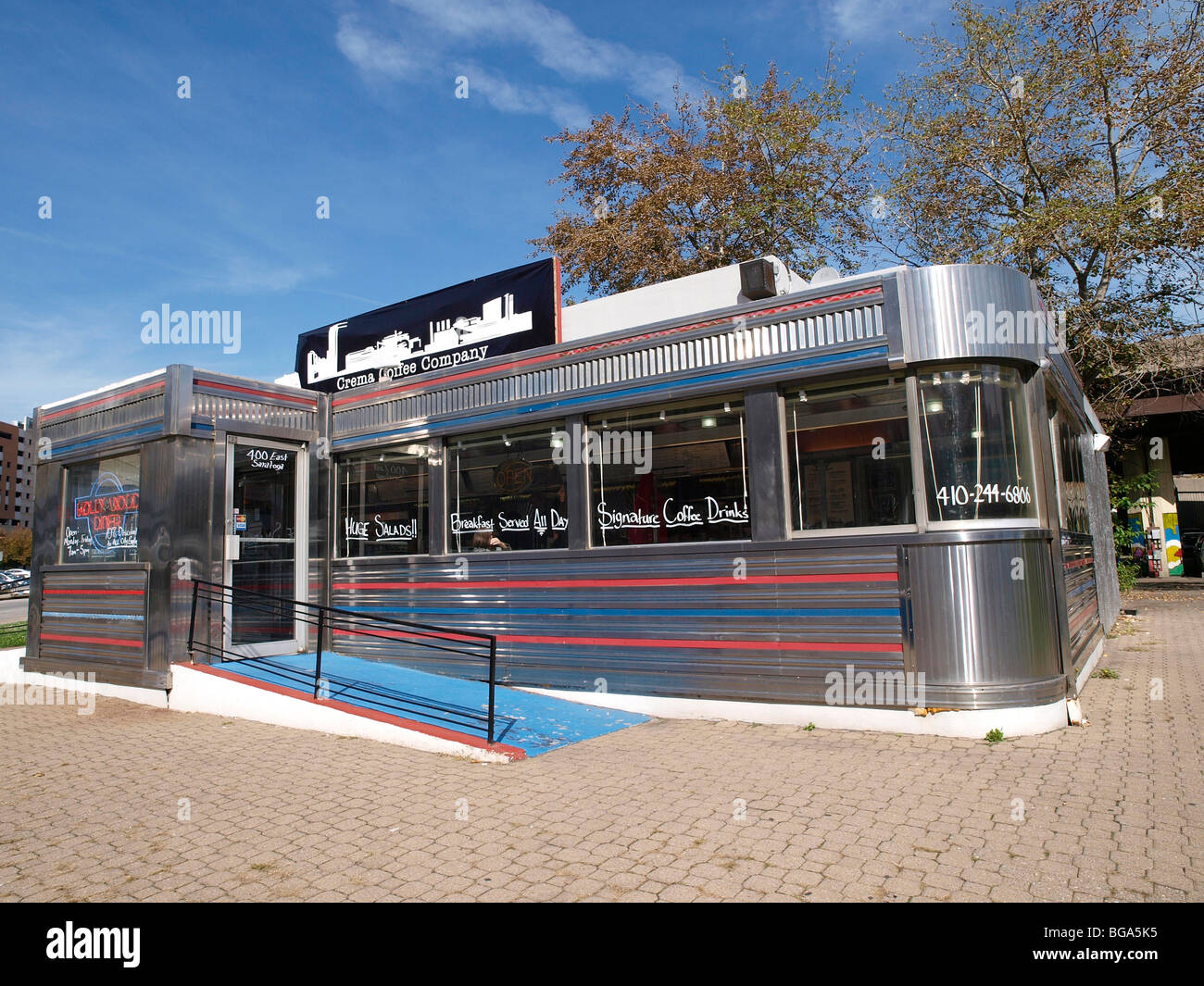The Hollywood Diner featured in films such as Barry Levinson's 'Diner' and 'Liberty Heights' as well as 'Sleepless in Seattle'. Stock Photo