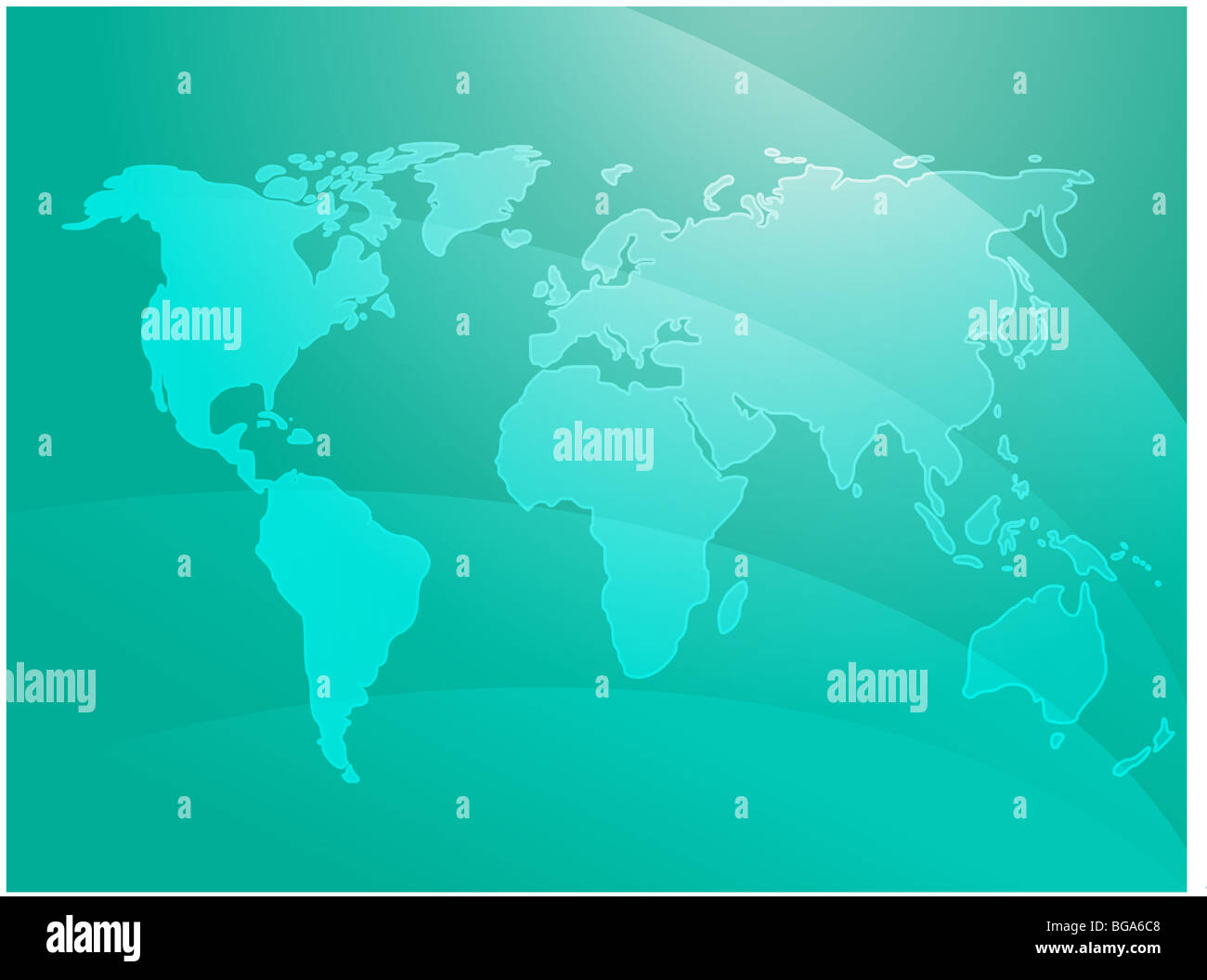 World map illustration with abstract wavy design Stock Photo - Alamy