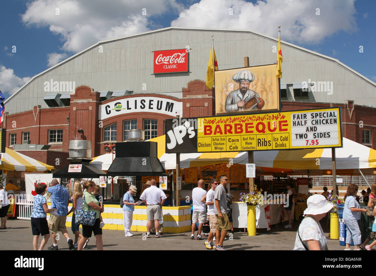 JP's Barbeque food vendor stand at Ohio State Fair. Columbus, Ohio, USA