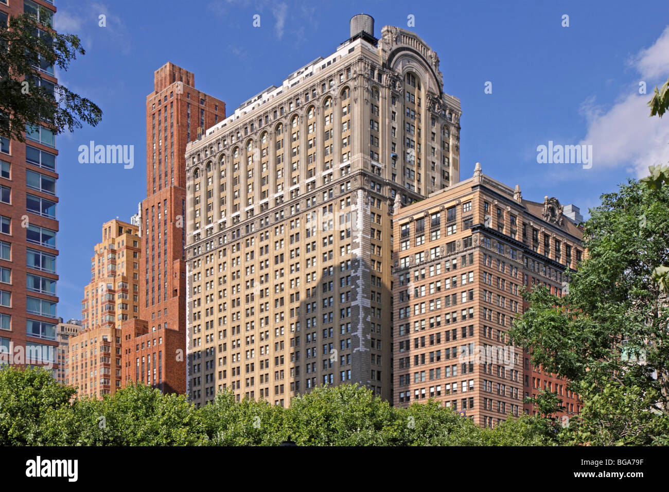 high-rise buildings near Battery Park, Manhattan, New York City, United States Stock Photo