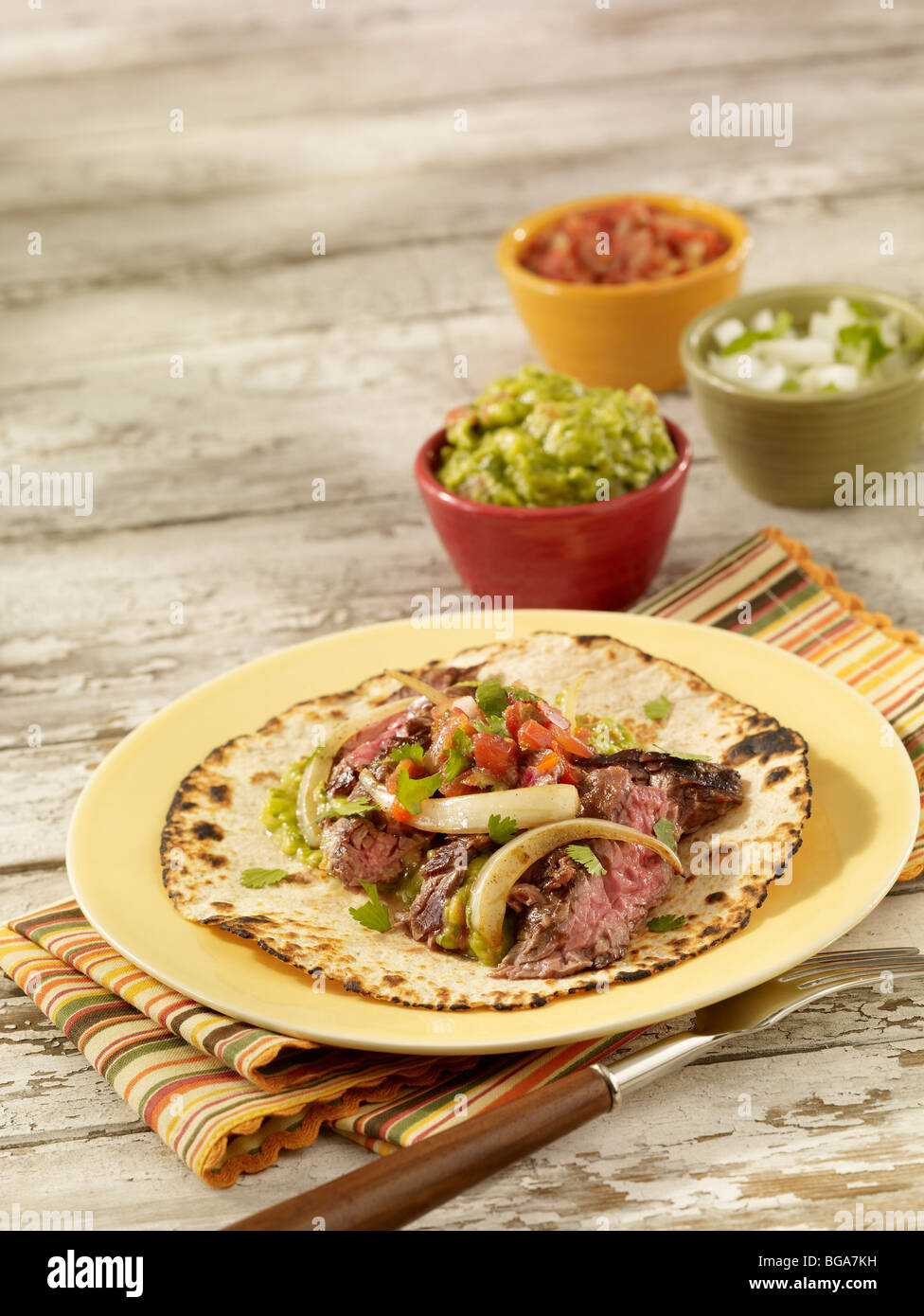 Beef steak fajita taco Stock Photo Alamy