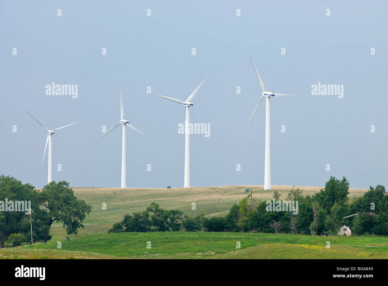 Wind turbines on agricultural land, Alberta, Canada Stock Photo Alamy