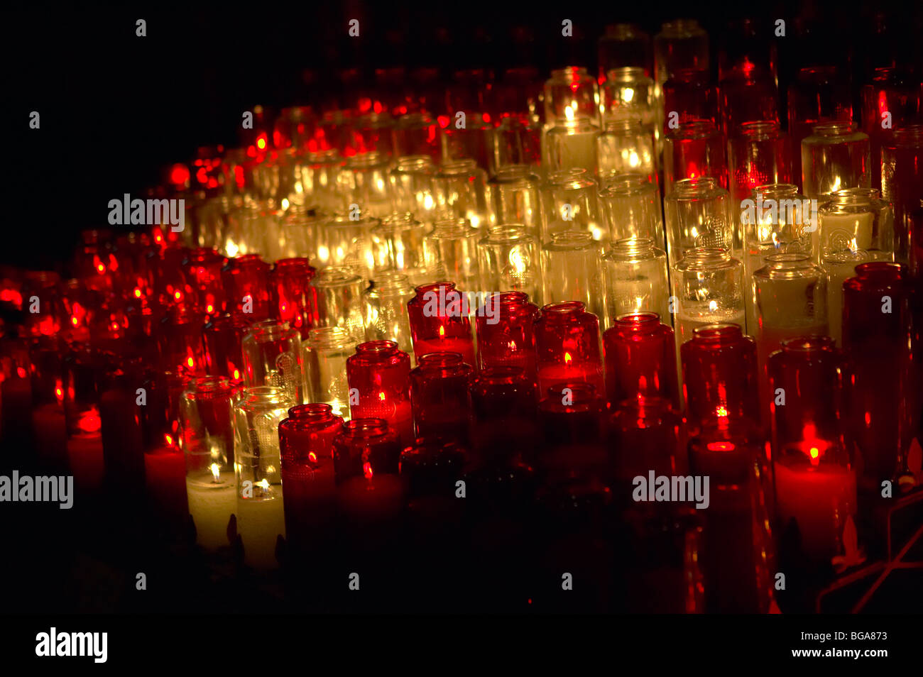 Altar votive prayer candles Stock Photo Alamy