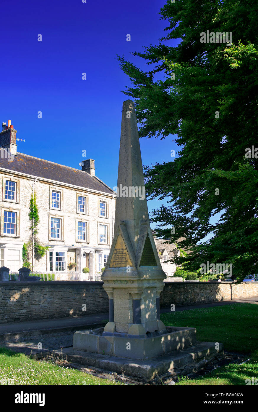 Fountain Shipton under Wychwood Village green Oxfordshire Cotswolds