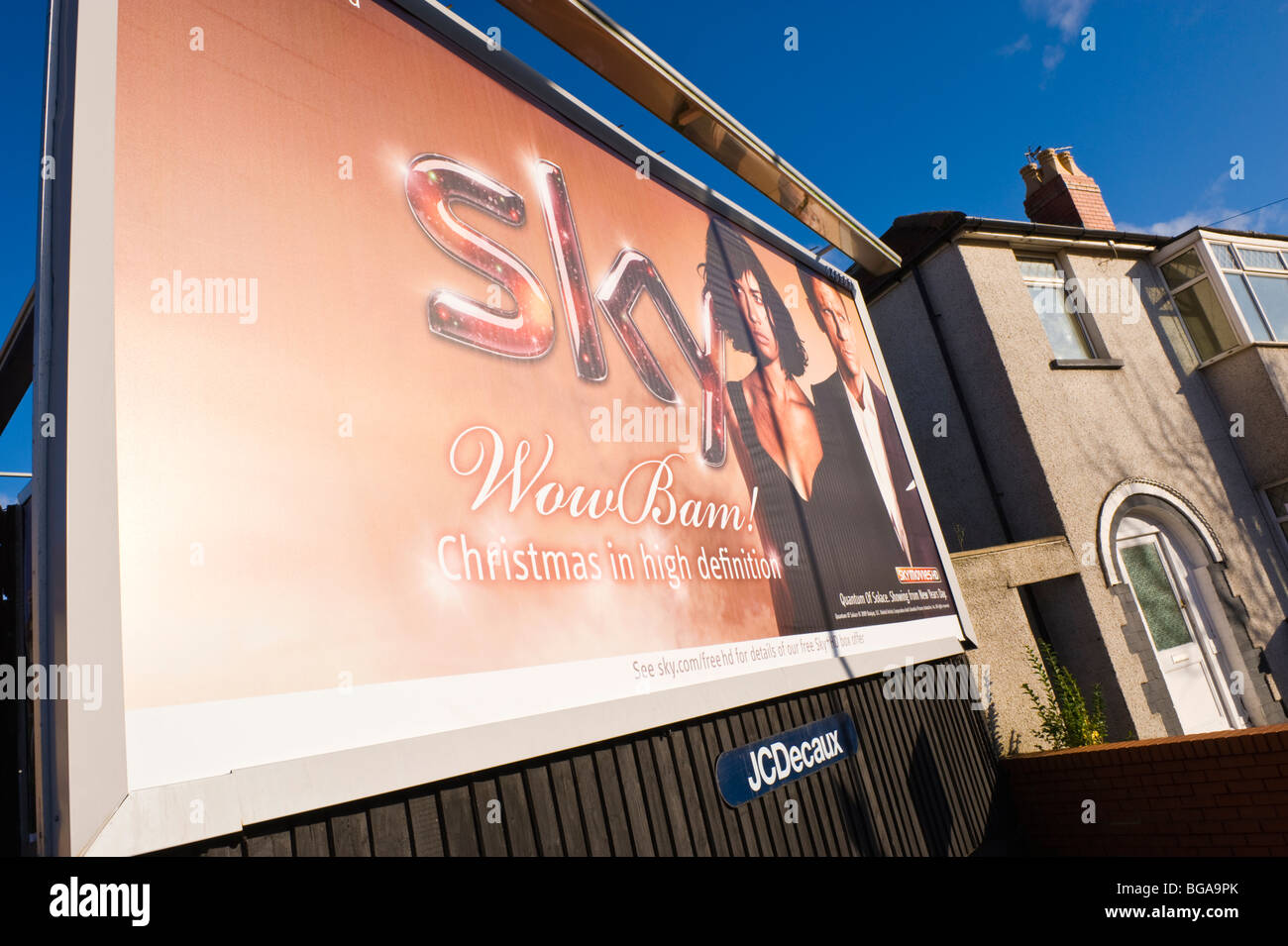 JCDecaux billboard site featuring poster for SKY Movies in Newport South Wales UK Stock Photo