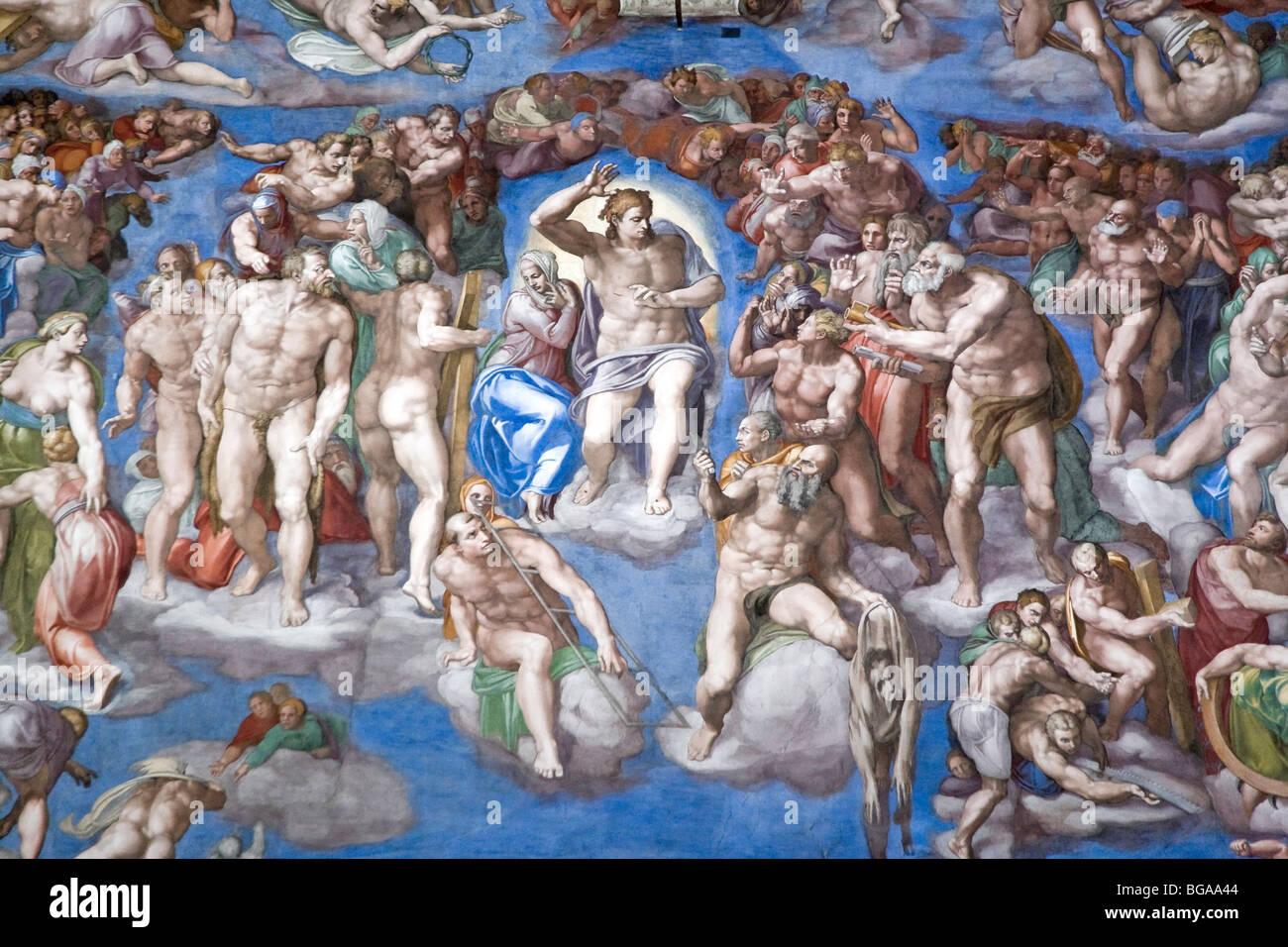 Detail of Michelangelo's 'Last Judgement', Rome, Italy Stock Photo