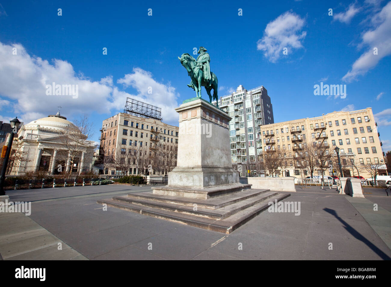 Monument to George Washington at Valley Forge in Continental Army Plaza, Brooklyn, New York Stock Photo