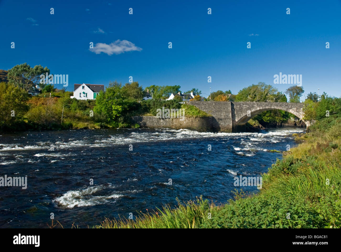 Bridge over the River Ewe at Poolewe Ross & Cromarty Highland scotland Stock Photo