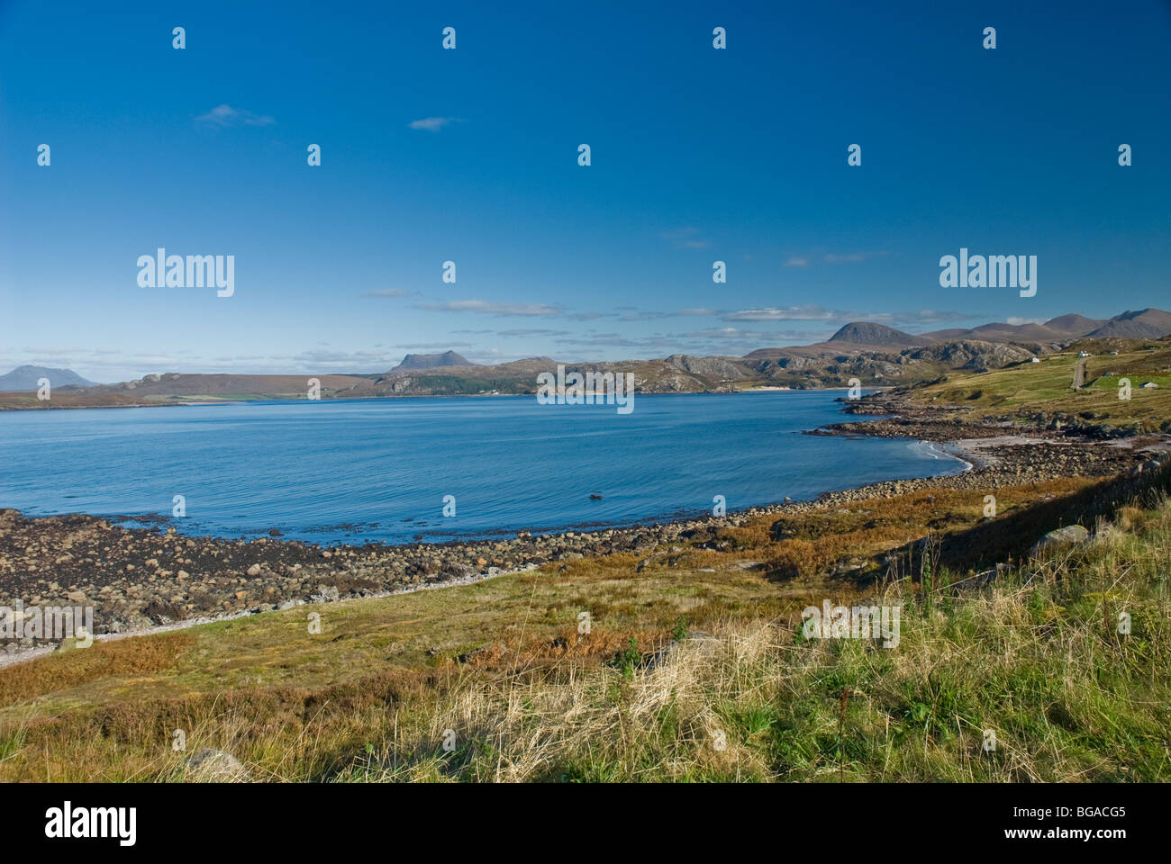 View over Gruinard Bay from nr Laide Ross & Cromarty Highland Scotland Stock Photo