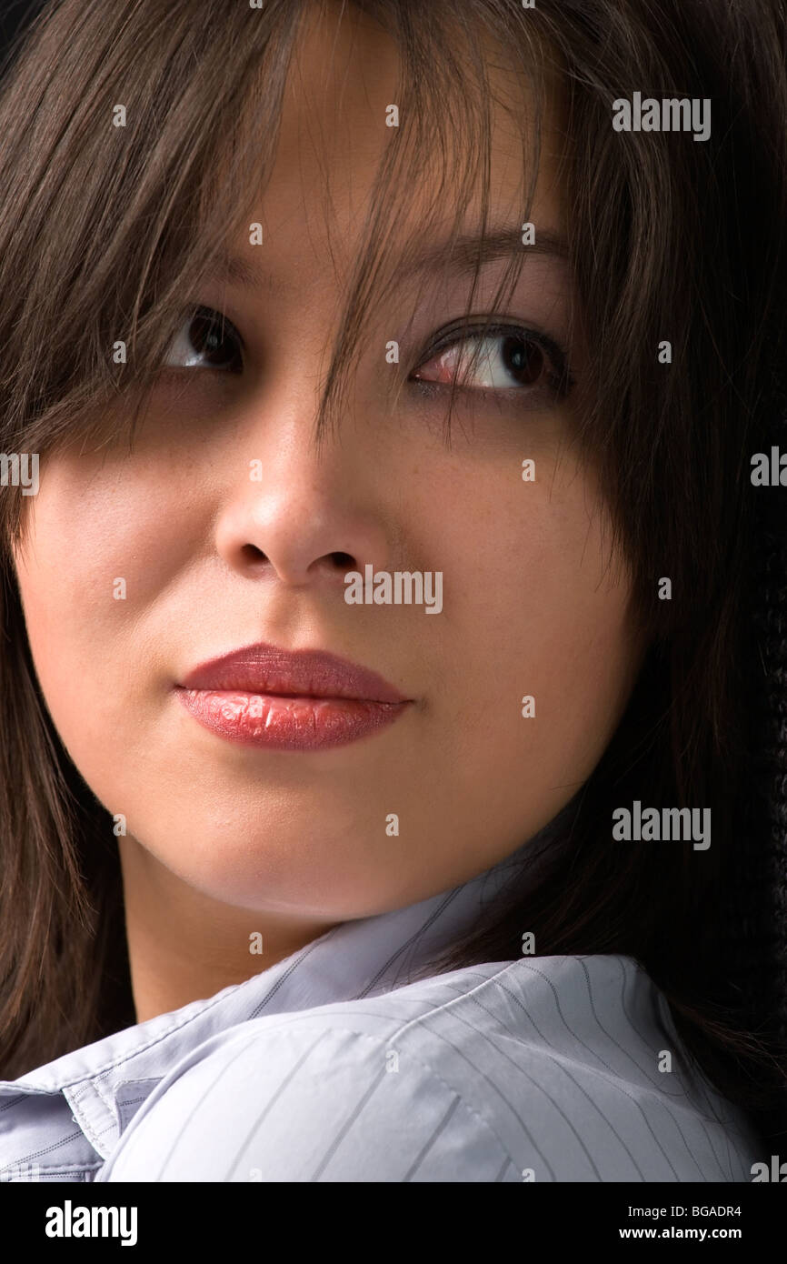 close-up portrait of a beautiful young woman Stock Photo - Alamy