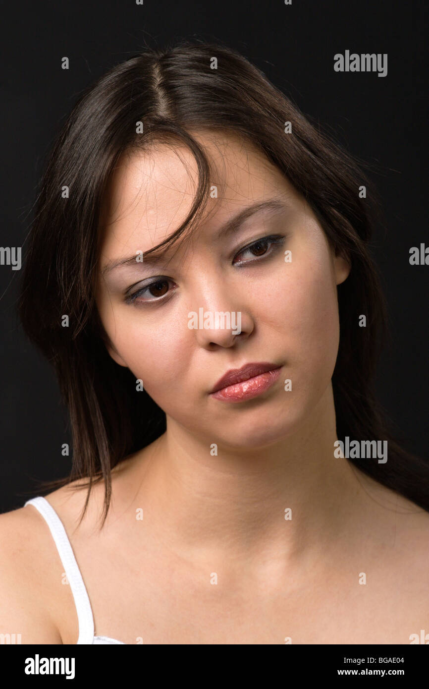 close-up portrait of a beautiful young woman Stock Photo - Alamy