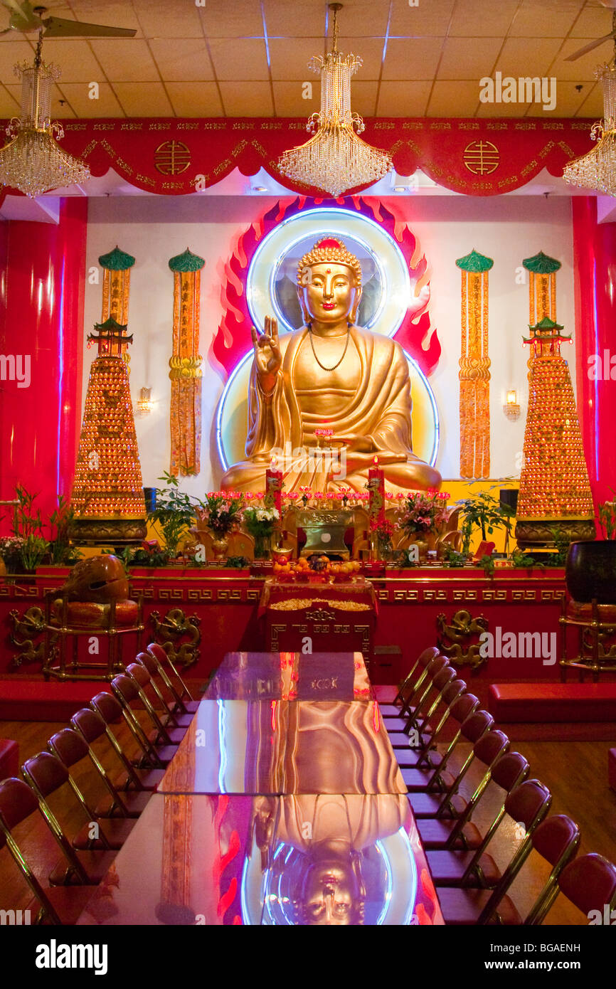 Mahayana Buddhist Temple in Chinatown, New York City Stock Photo