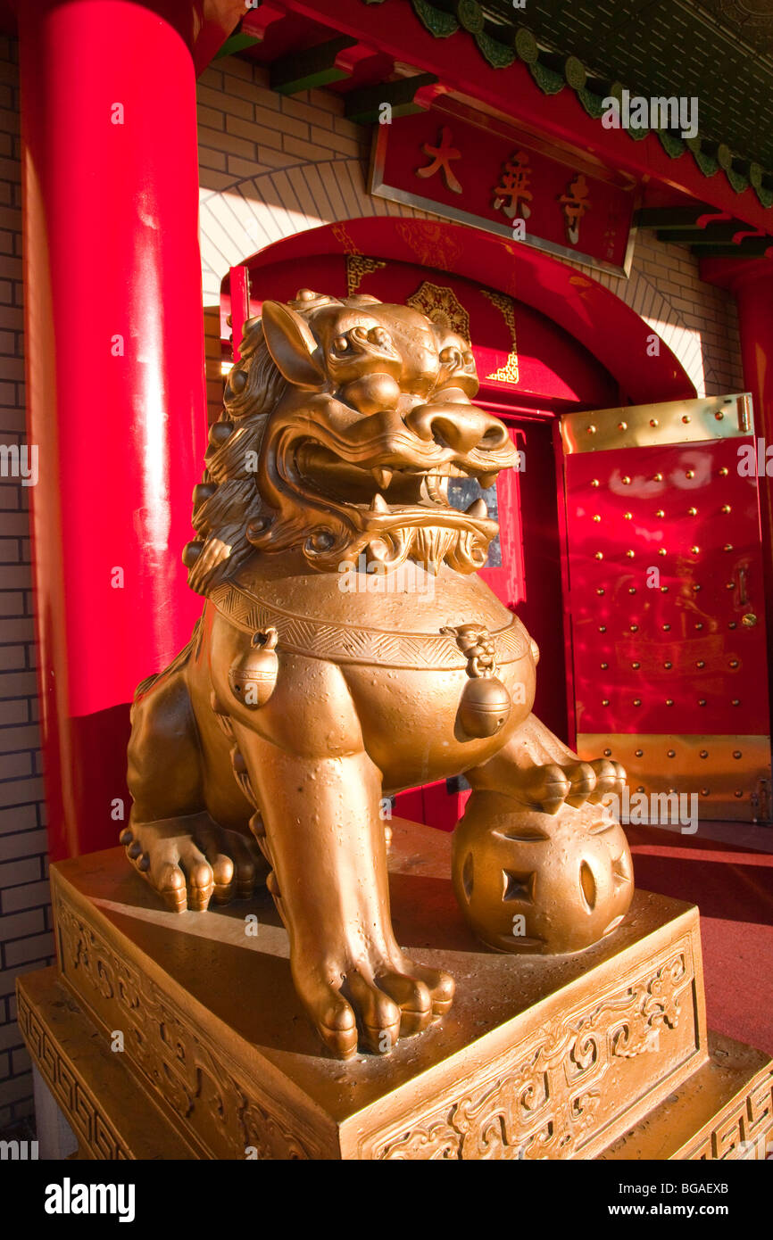 Mahayana Buddhist Temple in Chinatown, New York City Stock Photo