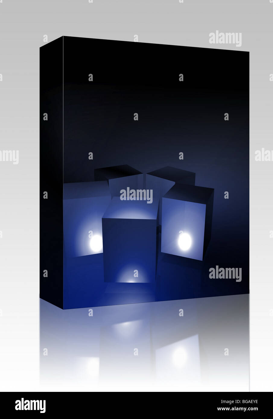Software package box Abstract background illustration of cube geometric ...