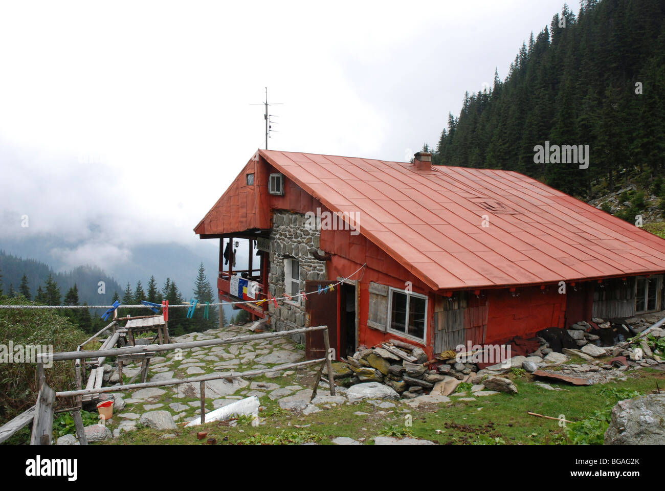 Romania, mountain lodge Stock Photo