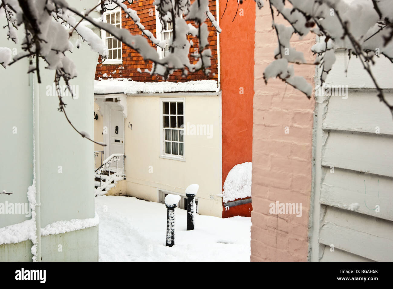 Mount Sion in Royal Tunbridge Wells in the snow Stock Photo Alamy