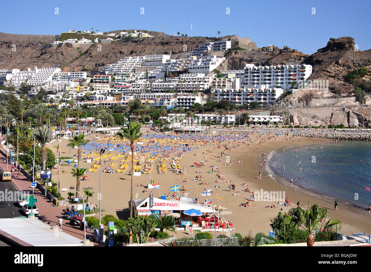Beach resort view, Puerto Rico, Mogan Municipality, Gran Canaria, Canary  Islands, Spain Stock Photo - Alamy