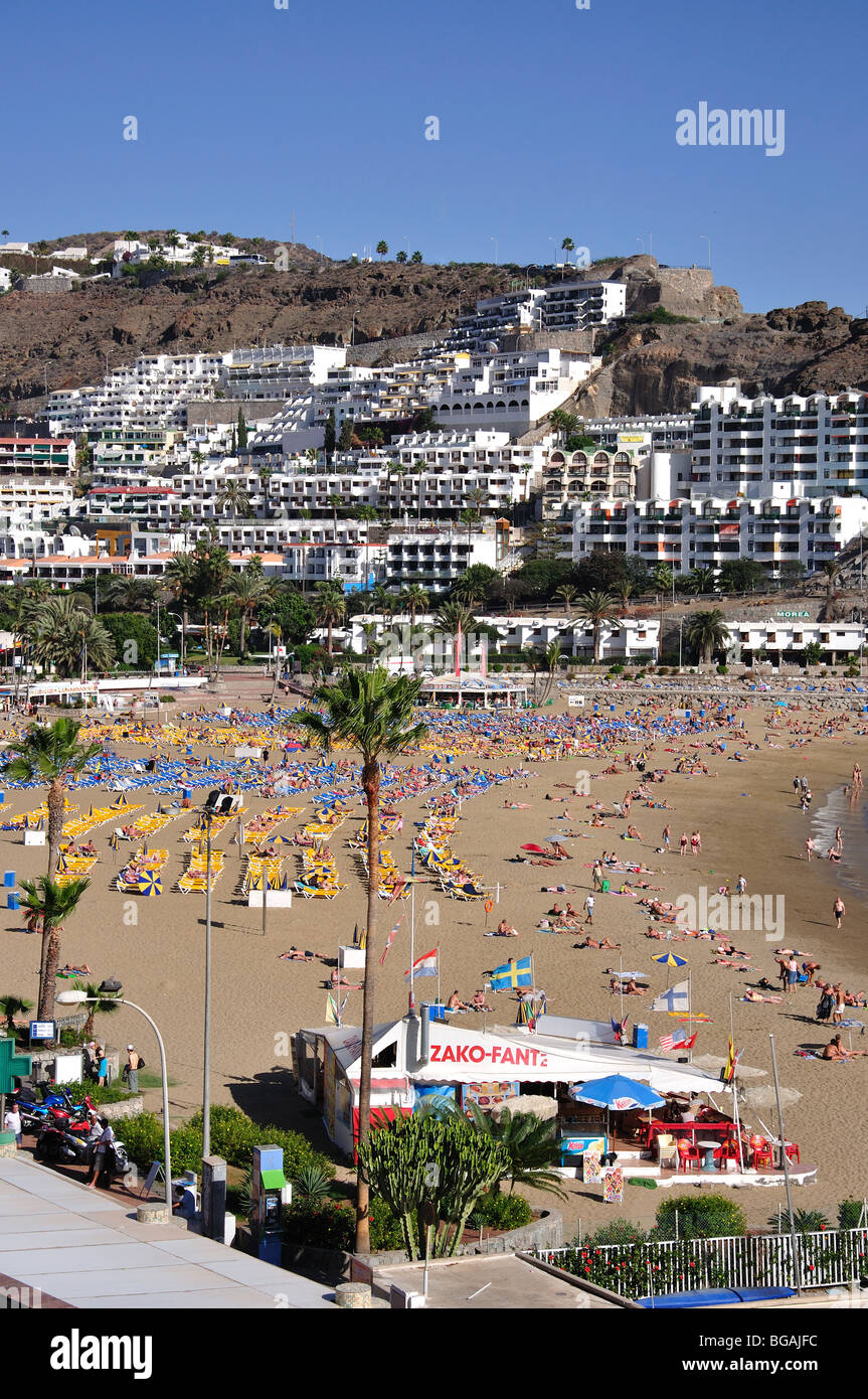 Beach resort view, Puerto Rico, Mogan Municipality, Gran Canaria, Canary Islands, Spain Stock Photo