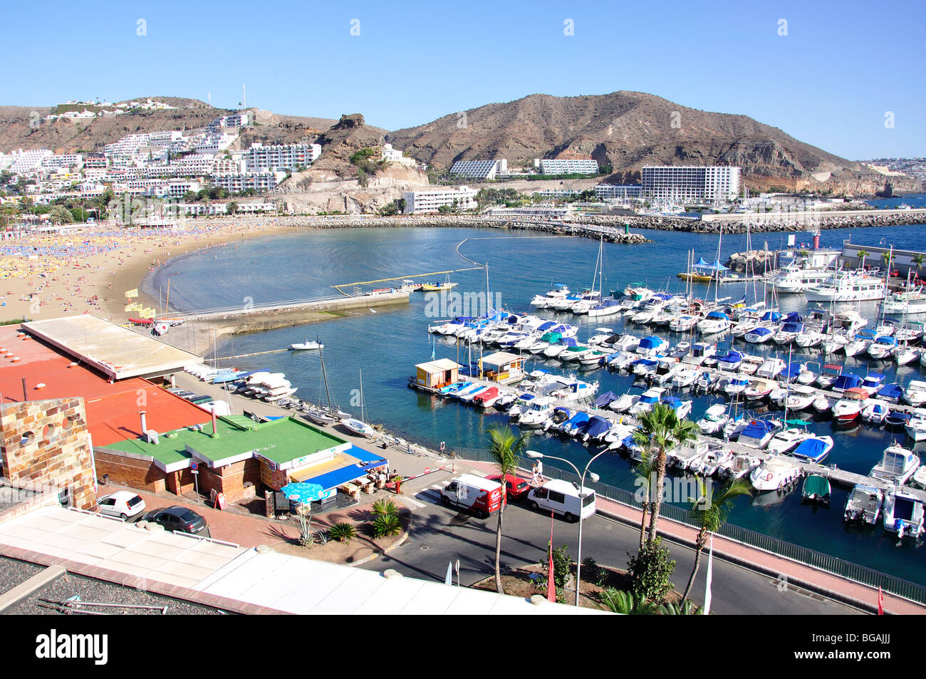 Beach marina view, Puerto Rico, Mogan Municipality, Gran Canaria, Canary  Islands, Spain Stock Photo - Alamy