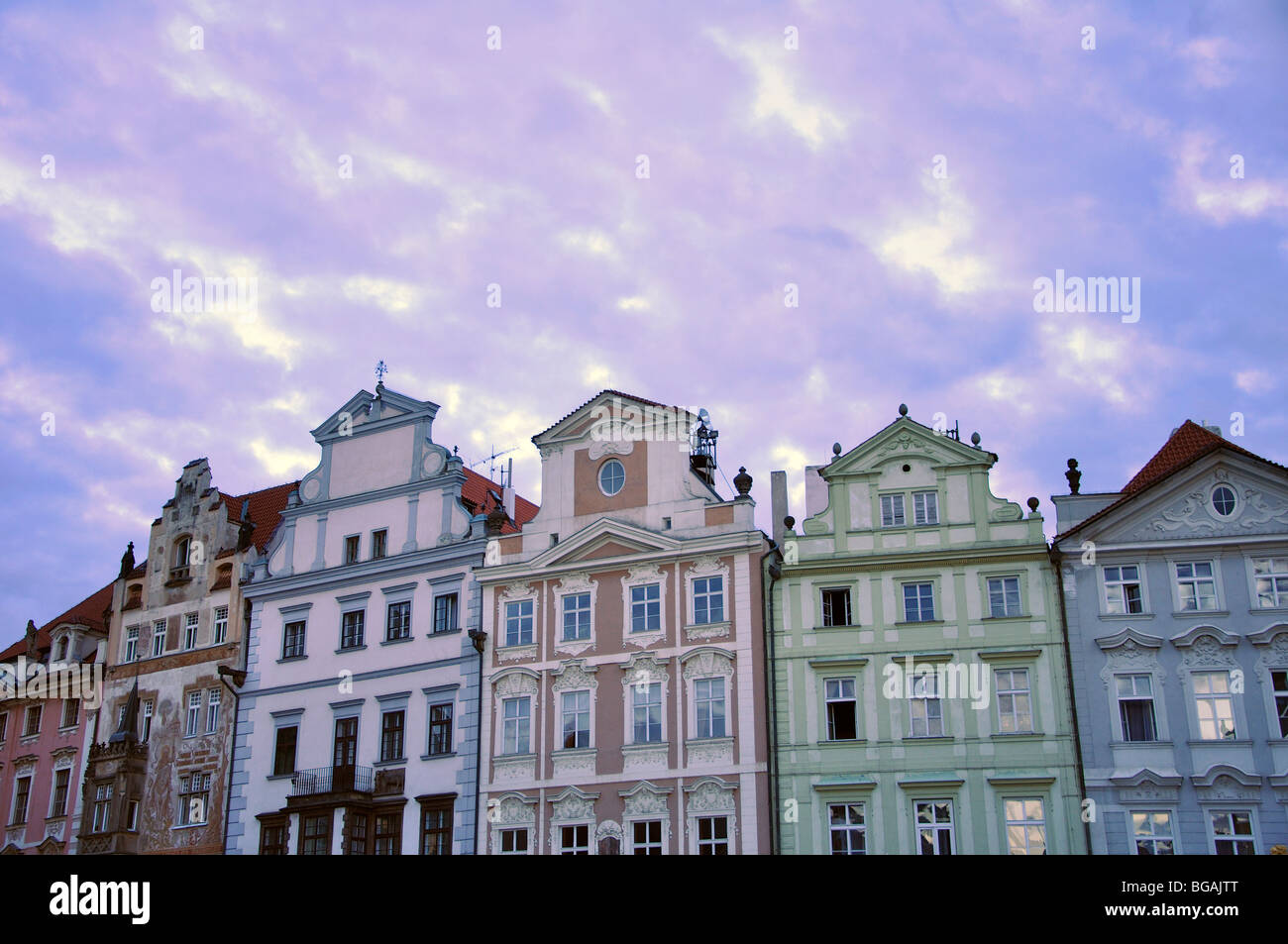 Row of old houses in downtown Prague, Czech Republic Stock Photo Alamy