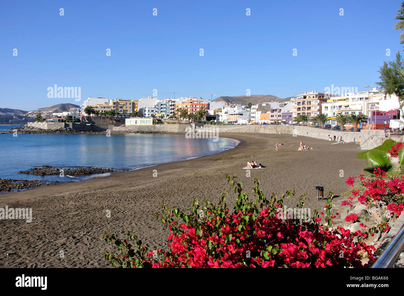 Playa de Arguineguin, Arguineguin, Mogan Municipality, Gran Canaria, Canary Islands, Spain Stock Photo