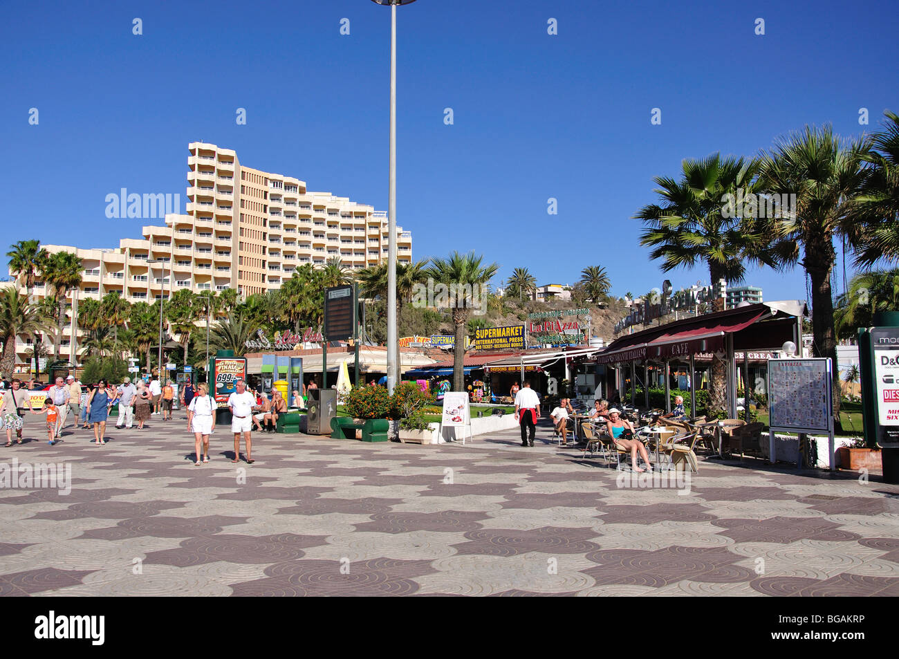 Beach promenade, Playa del Ingles, Gran Canaria, Canary Islands, Spain  Stock Photo - Alamy