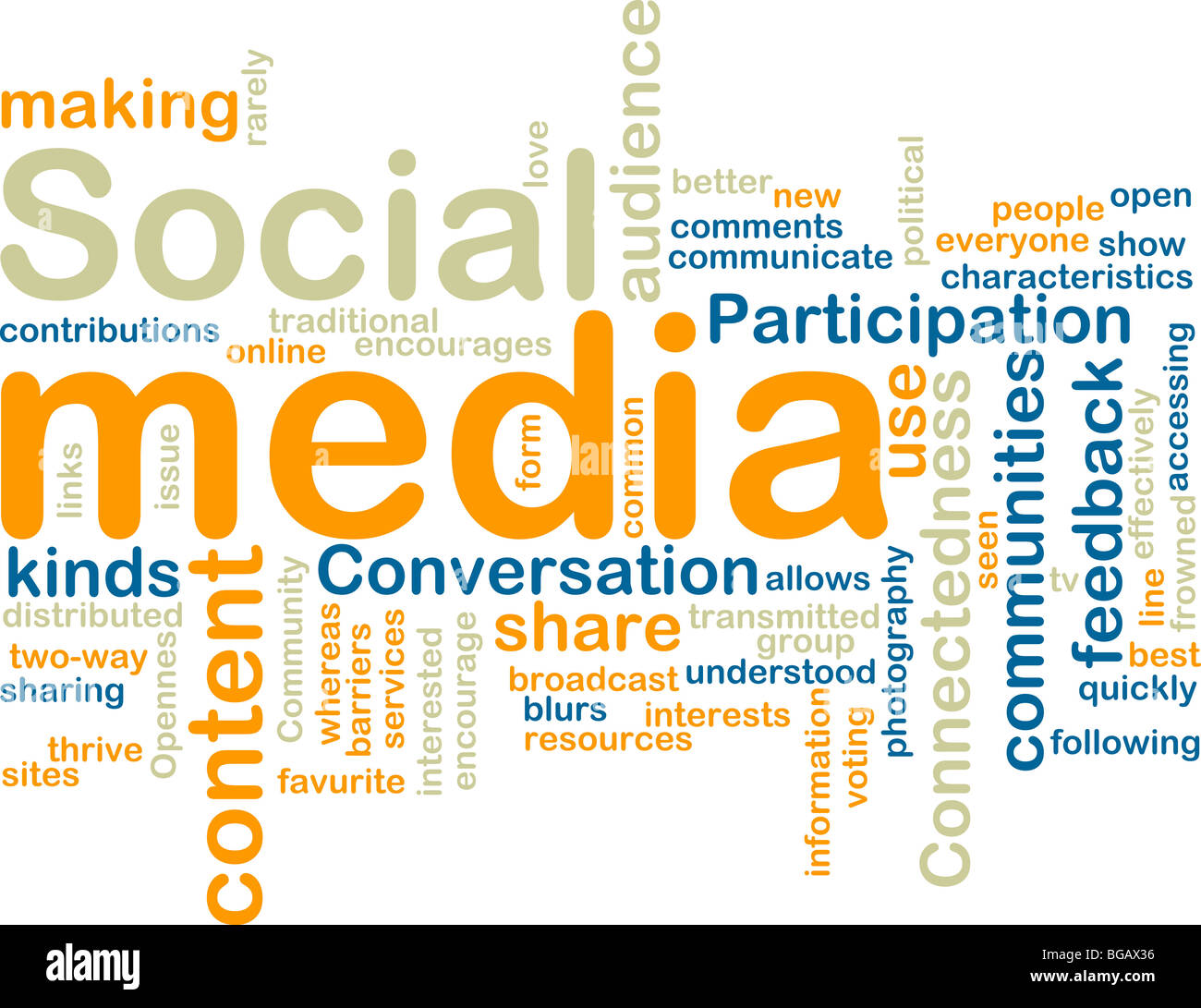 Word Cloud Tags Concept Illustration Of Social Media Stock Photo - Alamy