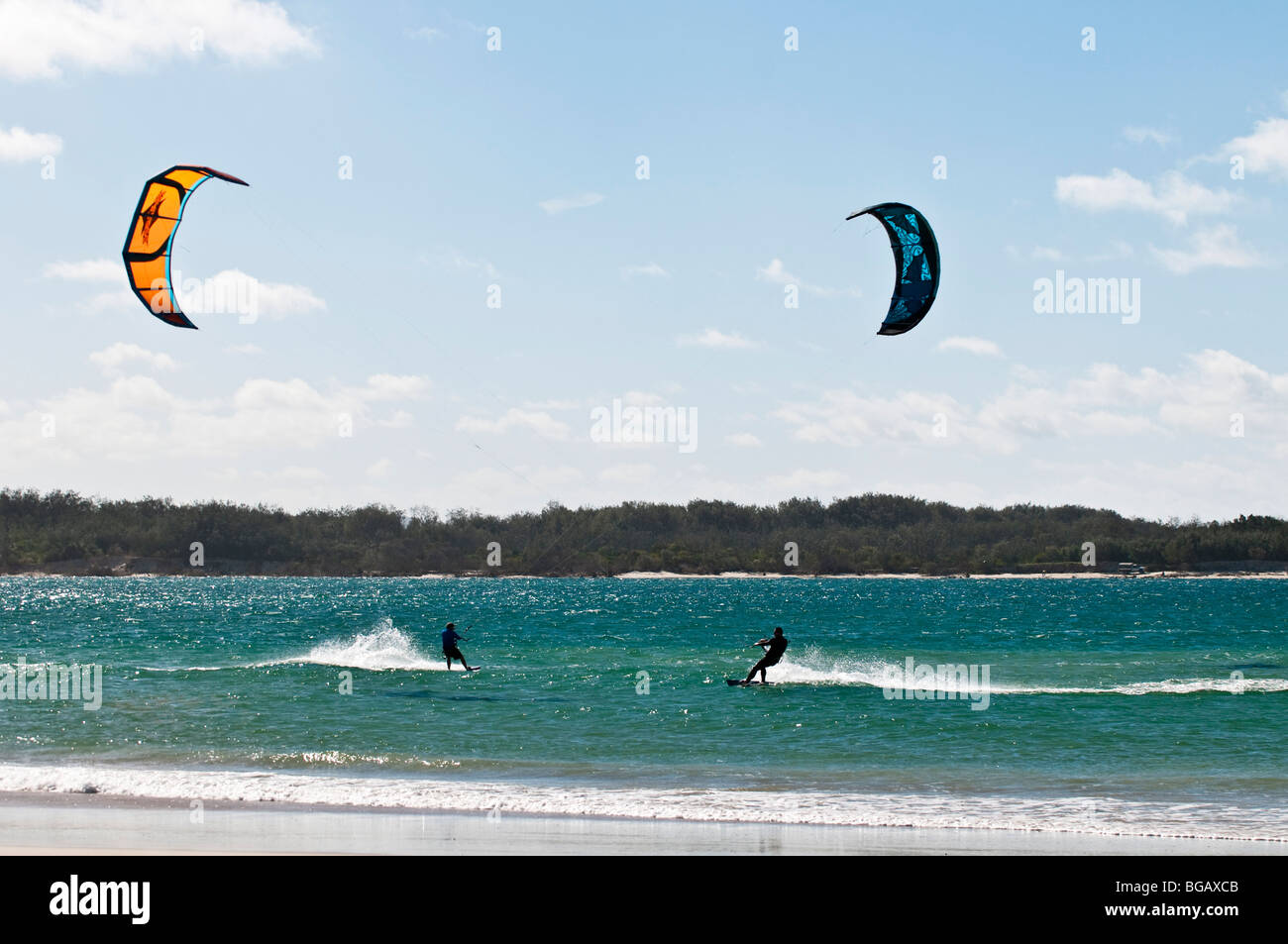 Kiteboarding at Jumpinpin, between South and North Stradbroke Islands
