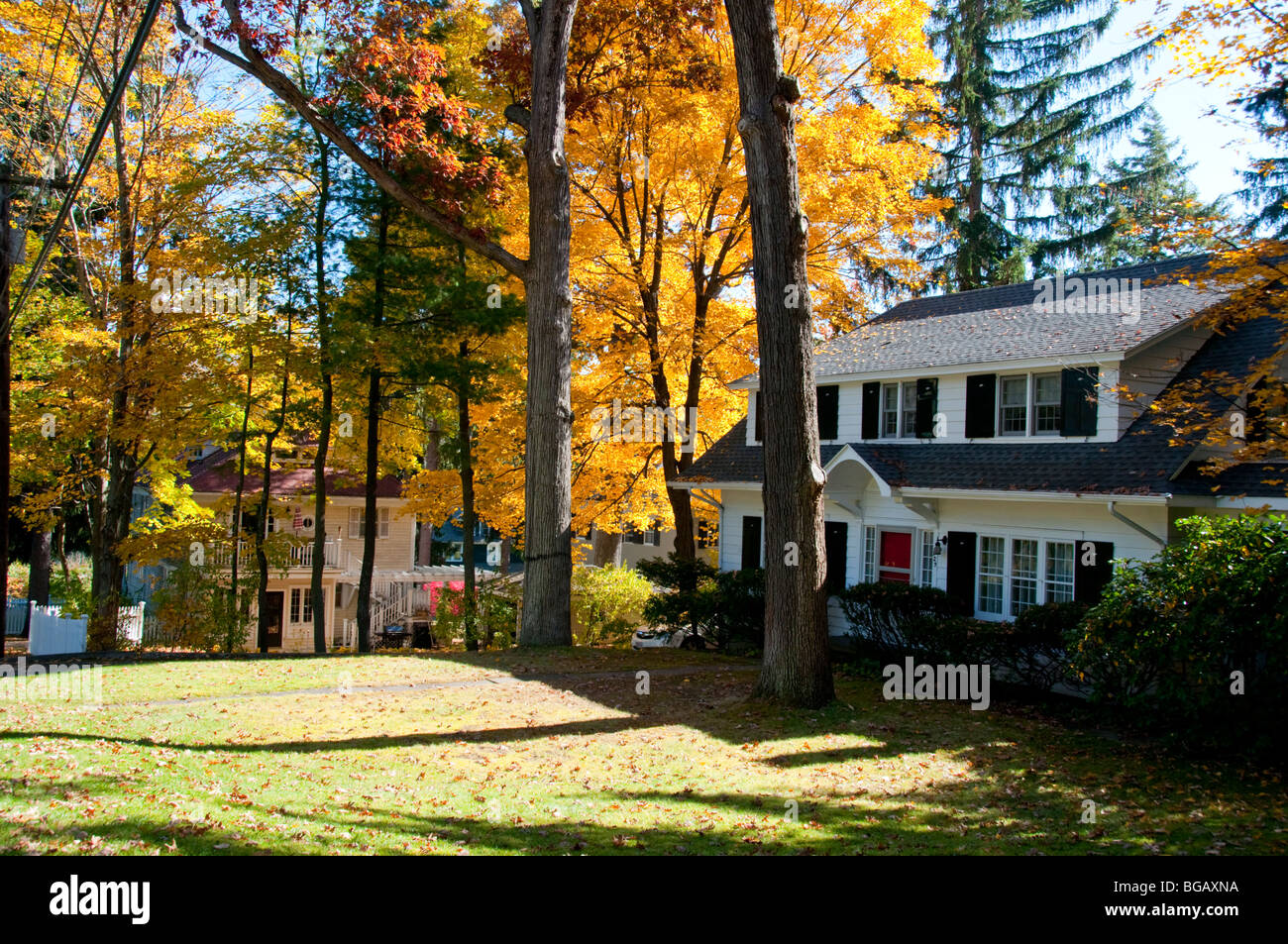 Great Barrington,Typical Berkshires Village,Clapboard architecture,Fall Autumn Colours,Colors