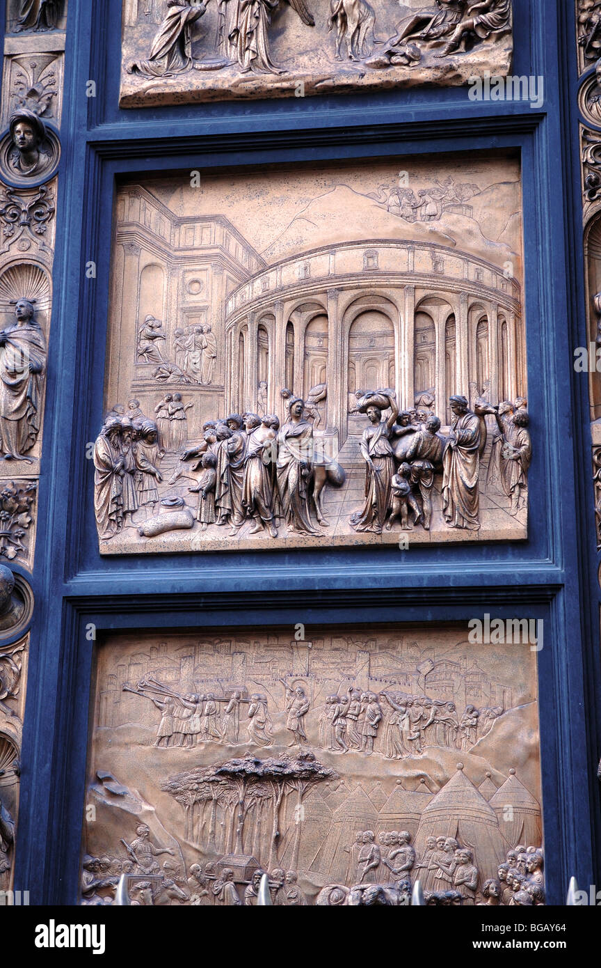 Lorenzo Ghiberti 's bronze doors at the Baptistery of the Basilica of