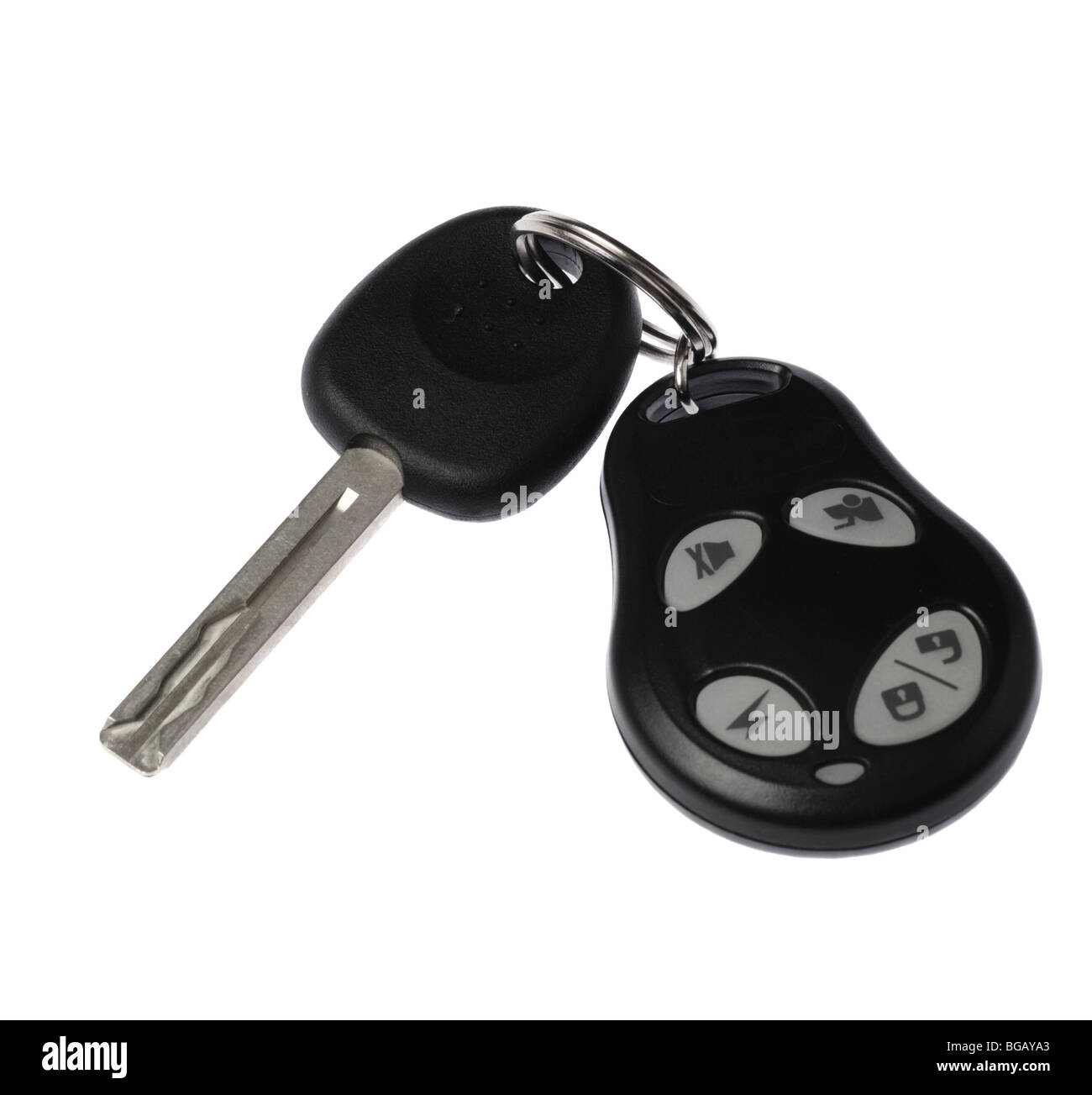 Keys Rear View Keys from the car. Are isolated on a white background Stock Photo - Alamy