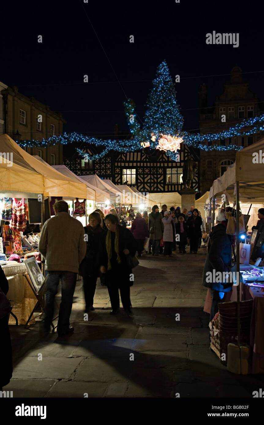 Shrewsbury Christmas market for art and craft Stock Photo Alamy