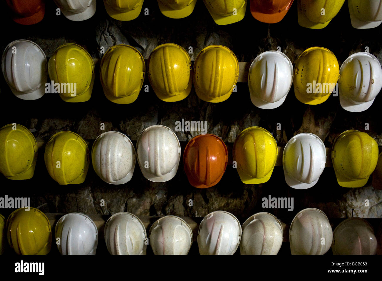 Miners hard hats Stock Photo Alamy