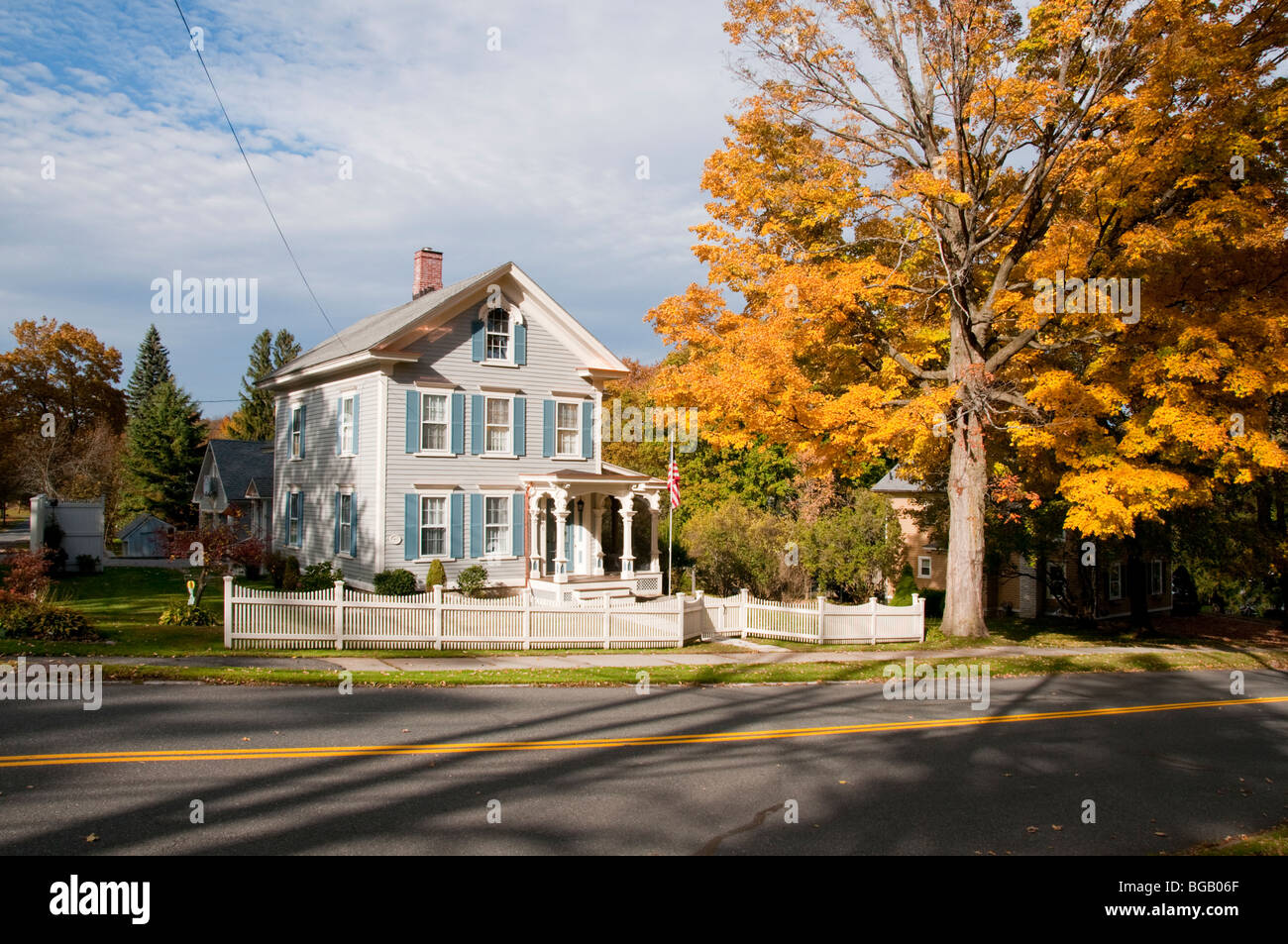 Lee,Typical Berkshires Villages,Village,Clapboard architecture,Fall