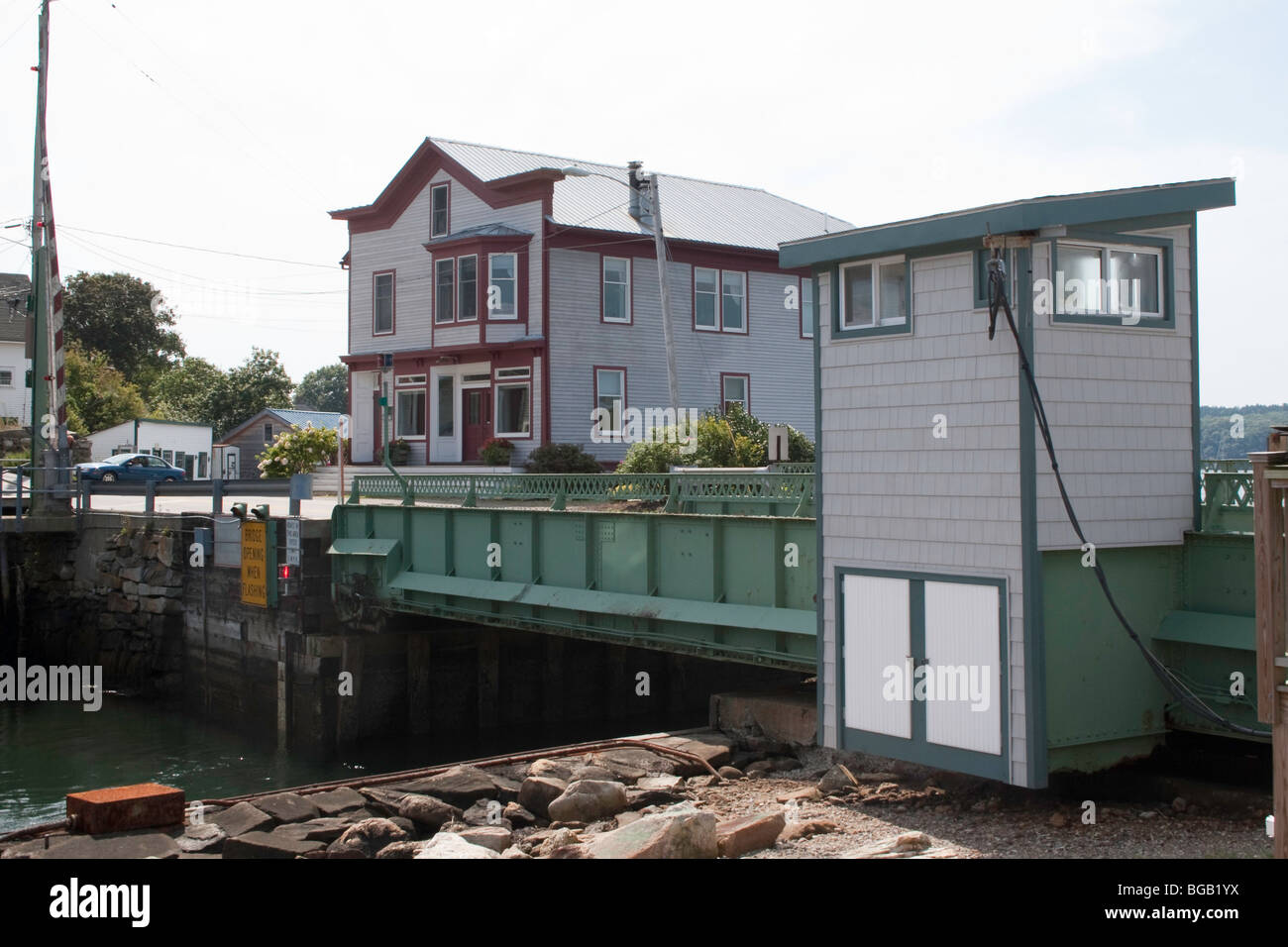 The bridge at The Gut in South Bristol, Maine Stock Photo Alamy