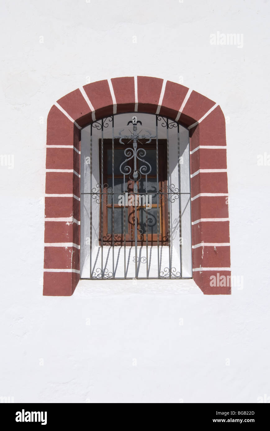 A barred window, Grazalema, Spain Stock Photo