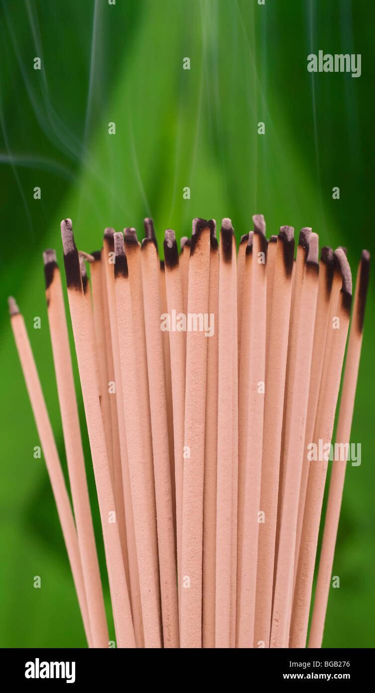 Closeup burning incense stick hi-res stock photography and images - Alamy