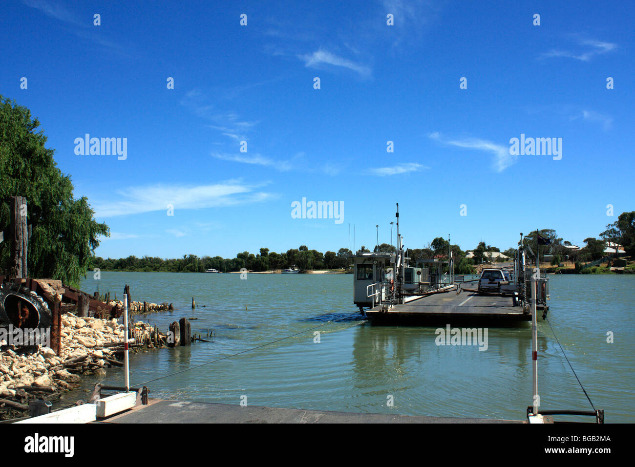 Tailem Bend Murray River Ferry South Australia Stock Photo