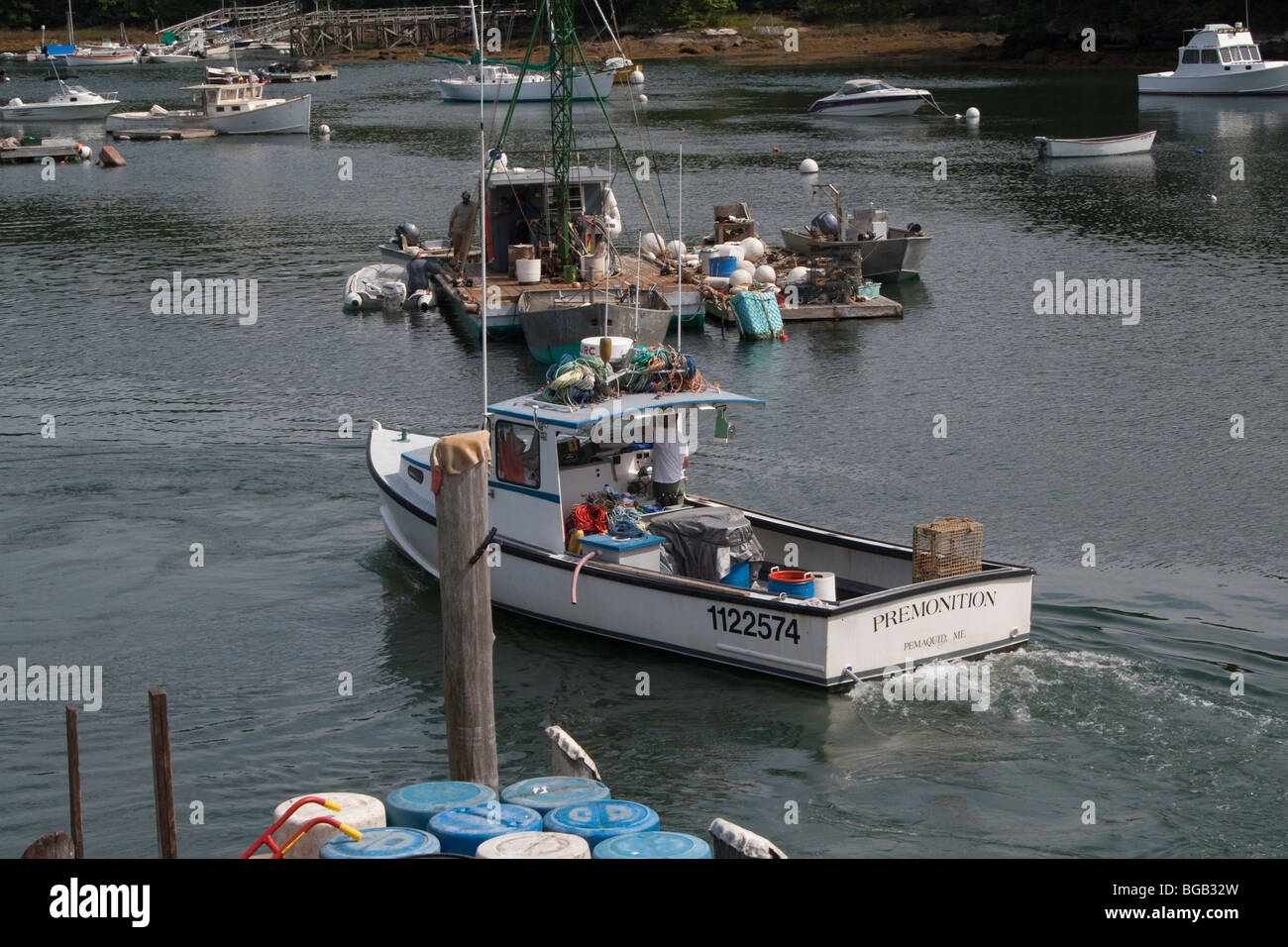 Harbor Scene in The Gut at South Bristol, Maine Stock Photo Alamy
