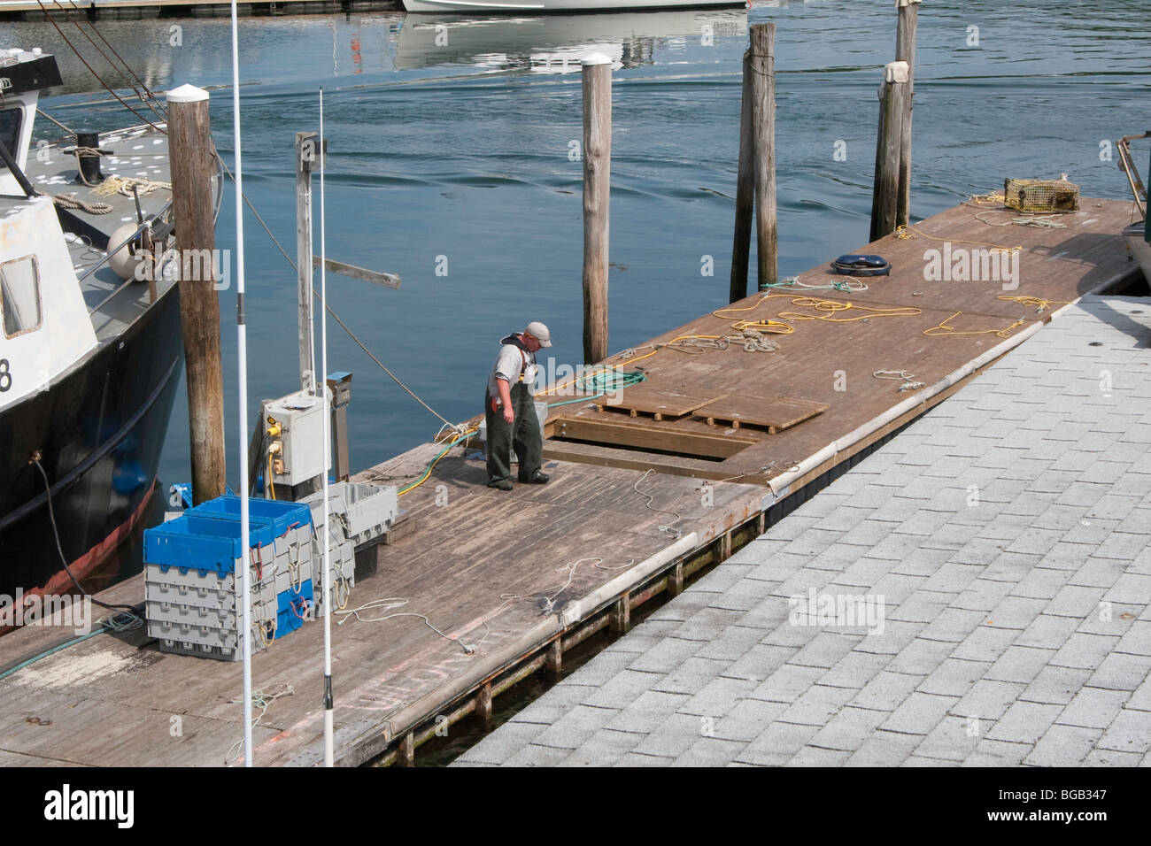 Harbor Scene in The Gut at South Bristol, Maine Stock Photo Alamy