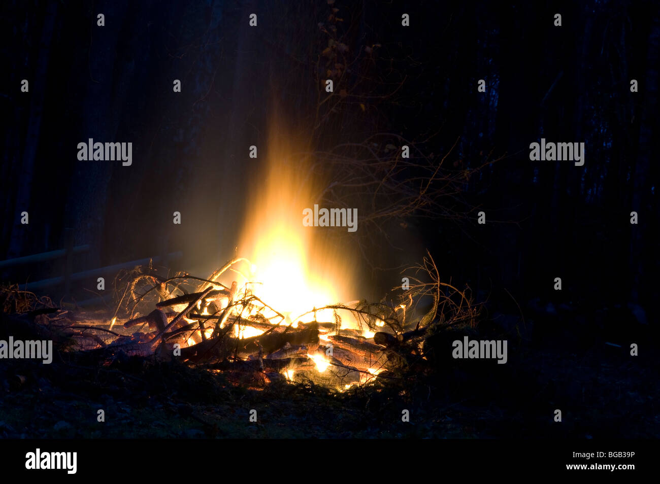 Outdoor fire, Sweden Stock Photo