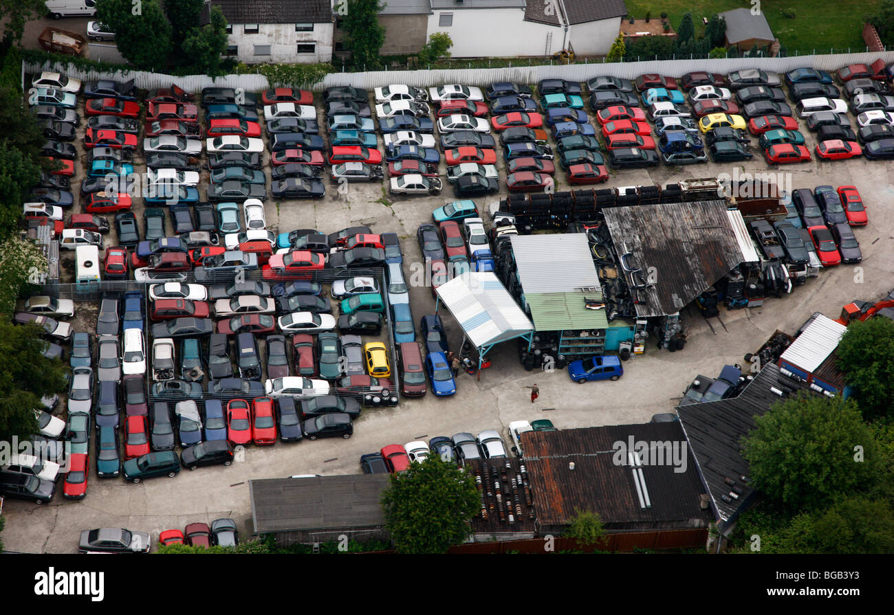 car junkyard scrap yard, Germany, Europe. Stock Photo