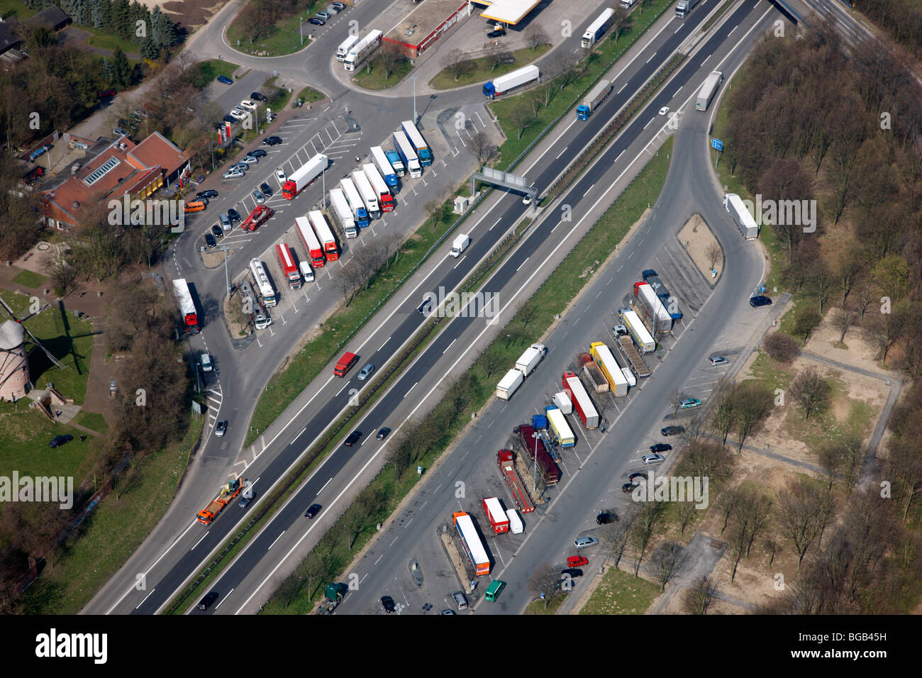 motorway, highway, A 57, Germany, Europe. Stock Photo