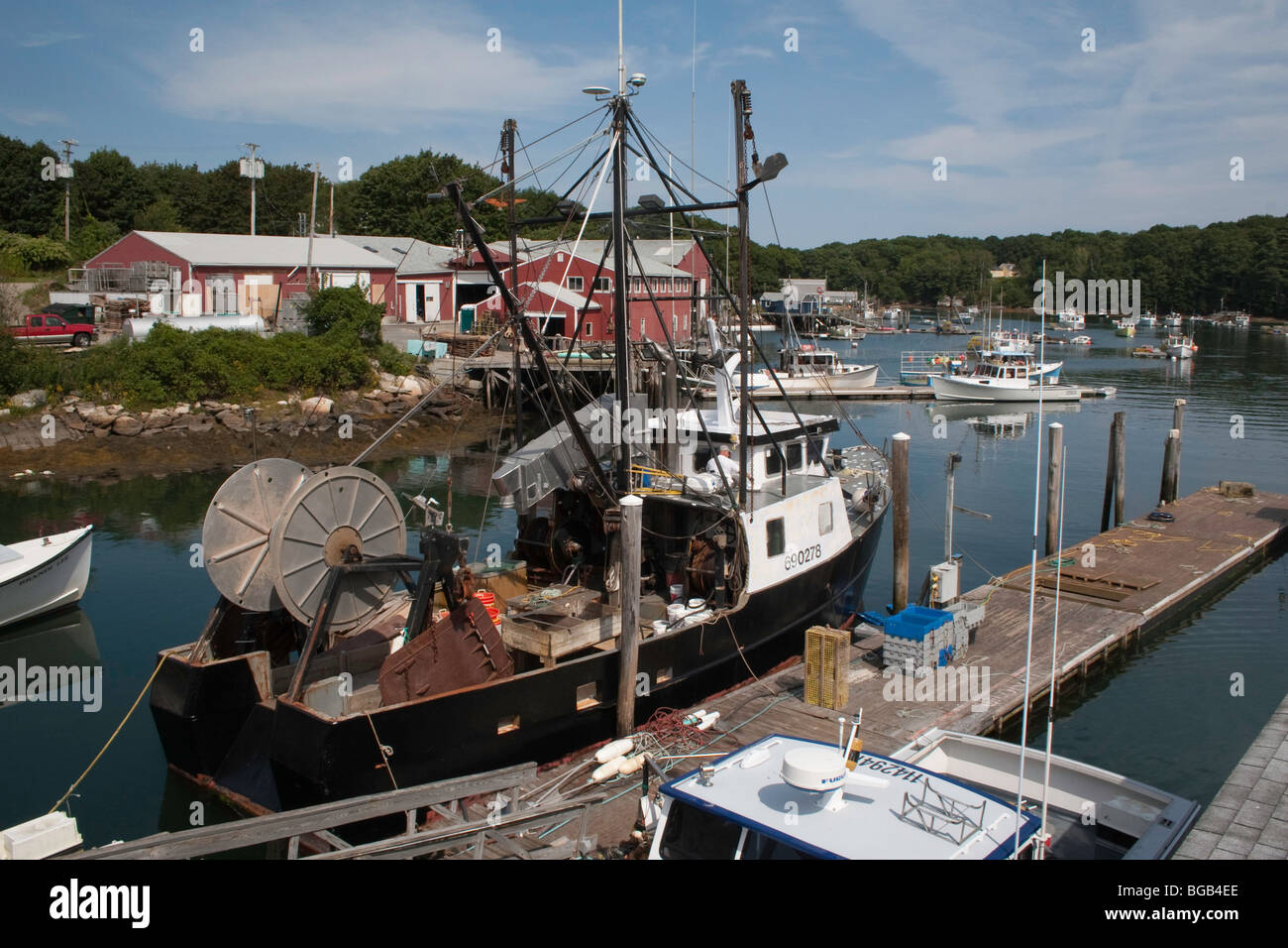 Harbor Scene in The Gut at South Bristol, Maine Stock Photo Alamy