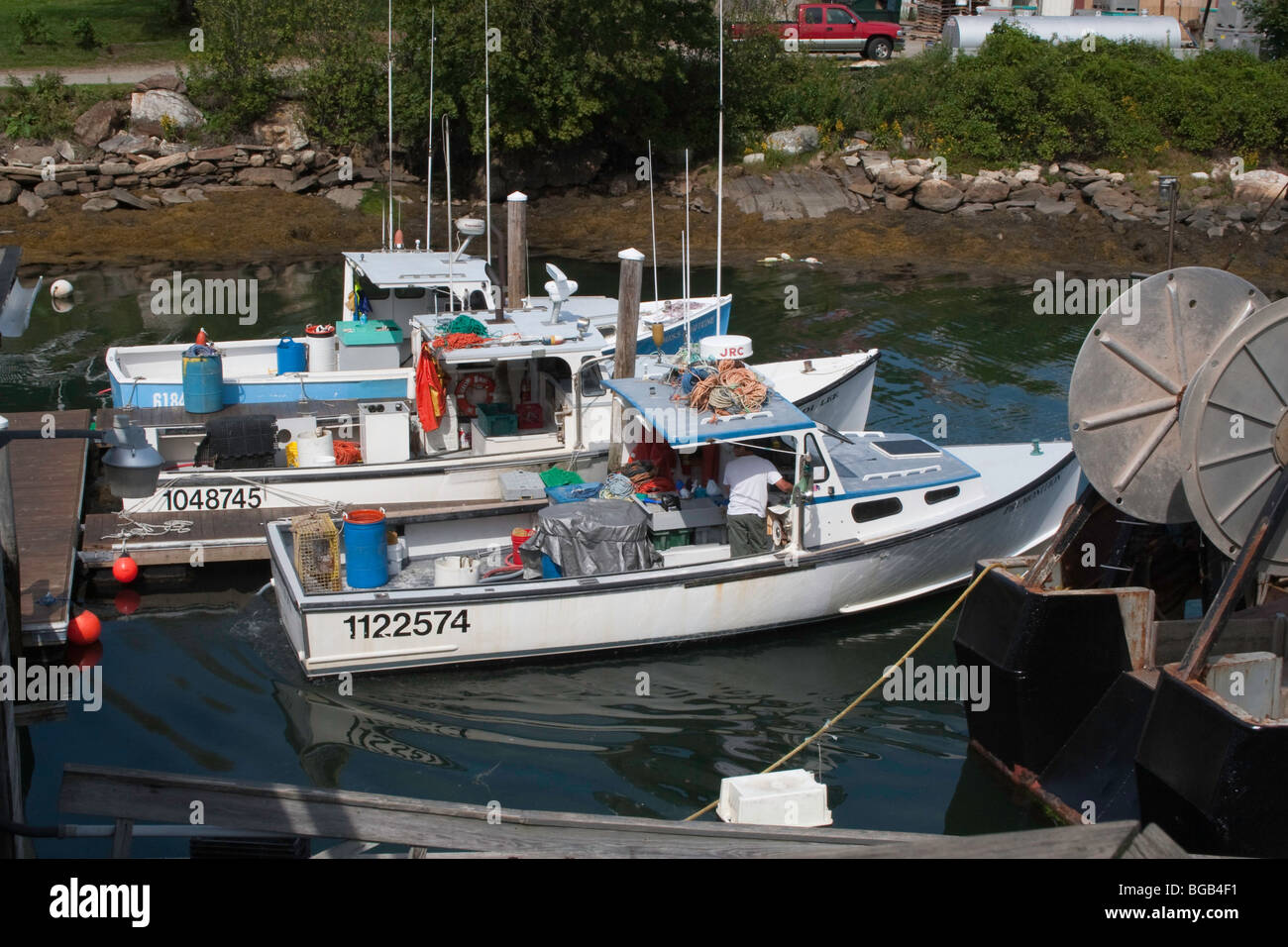 Harbor Scene in The Gut at South Bristol, Maine Stock Photo Alamy