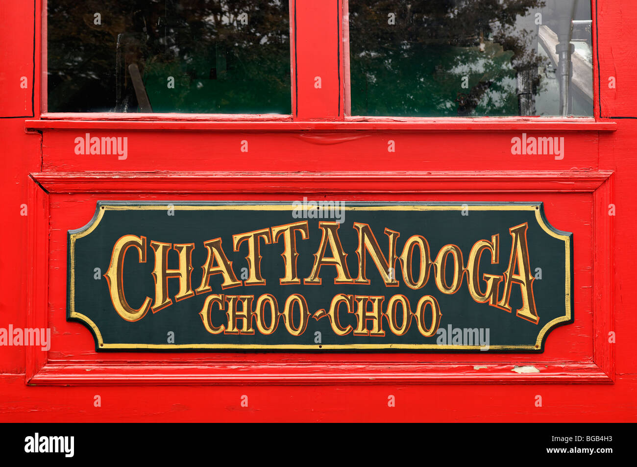 Sign on the side of the Chattanooga Choo Choo in Chattanooga, Tennessee Stock Photo