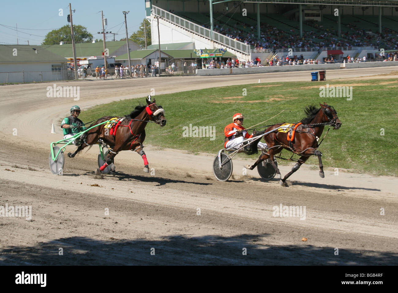 Harness Racing. Horse Racing. Canfield Fair, Canfield, Ohio, USA Stock