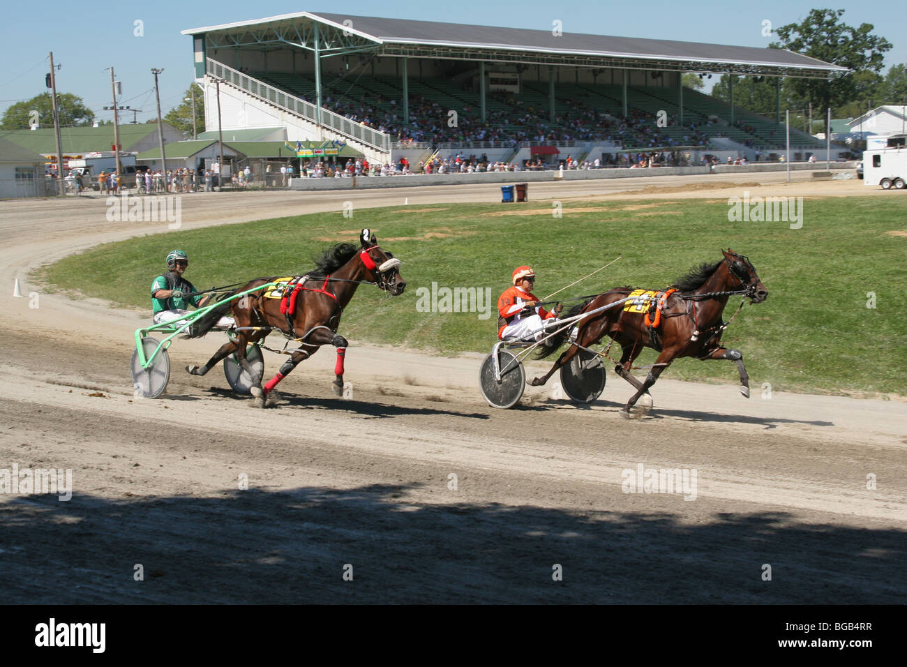 Harness Racing. Horse Racing. Canfield Fair, Canfield, Ohio, USA. Stock Photo